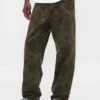 Baggy-Jeans i blommigt canvas