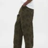 Baggy-Jeans i blommigt canvas