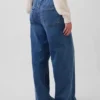 Baggy-Jeans i stickat med medelhög midja