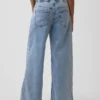 Baggy-Jeans i stickat med medelhög midja