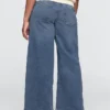 Baggy-Jeans i stickat med medelhög midja