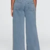 Baggy-Jeans i stickat med medelhög midja