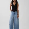 Baggy jeans med avsmalnande ben och medelhög midja