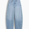 Baggy jeans med avsmalnande ben och medelhög midja
