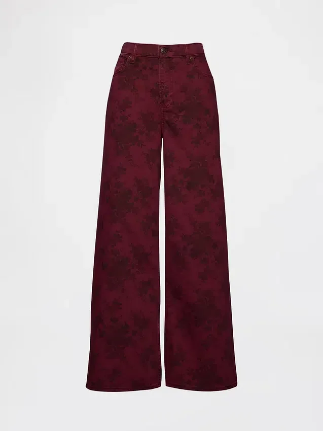 Baggy-Jeans med blommönster och medelhög midja