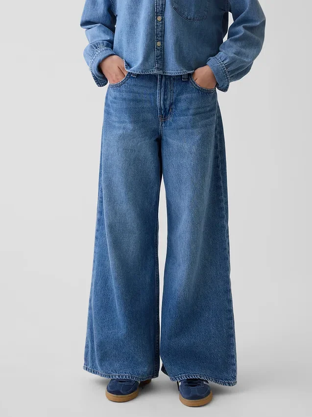Baggy-jeans med låg midja för barn