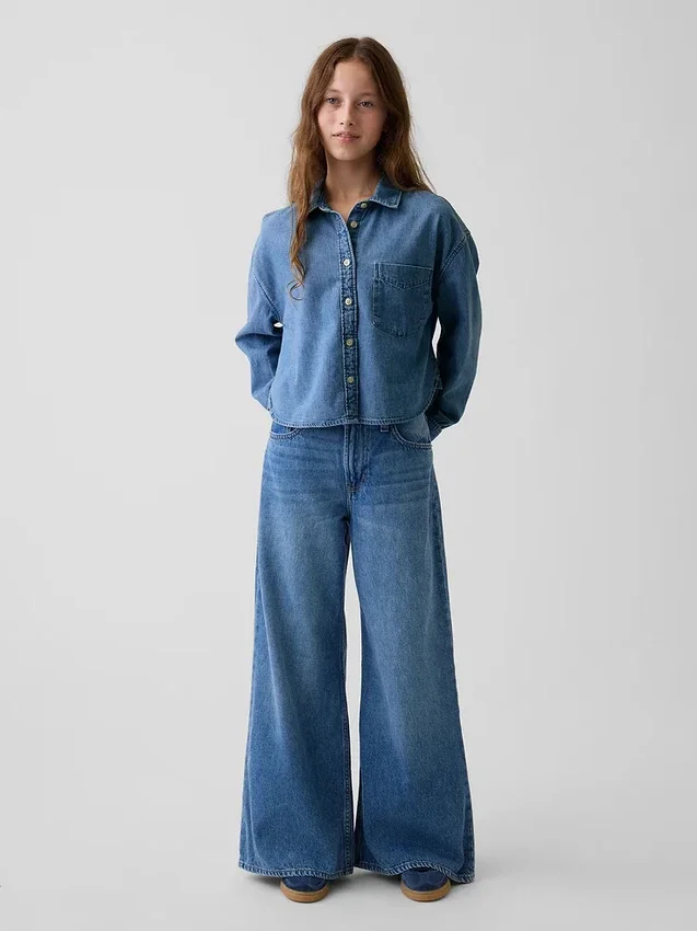 Baggy-jeans med låg midja för barn
