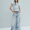 Baggy-jeans med låg midja för barn