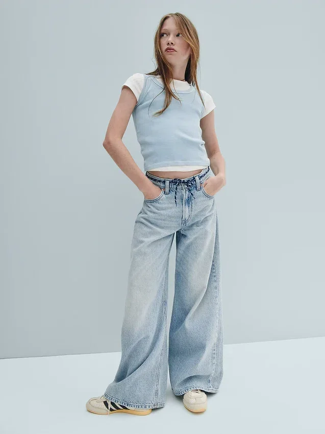 Baggy-jeans med låg midja för barn