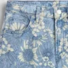 Baggy-jeans med låg midja och blommönster för barn