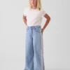 Baggy-jeans med låg midja och spetskant för barn