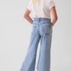 Baggy-jeans med låg midja och spetskant för barn