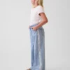 Baggy-jeans med låg midja och spetskant för barn