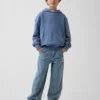 Baggy-Jeans med ränder och dubbla knän för barn