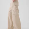 Baggy khakibyxor med medelhög midja