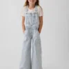 Baggy-overall i denim med ränder för barn