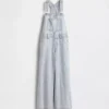 Baggy-overall i denim med ränder för barn