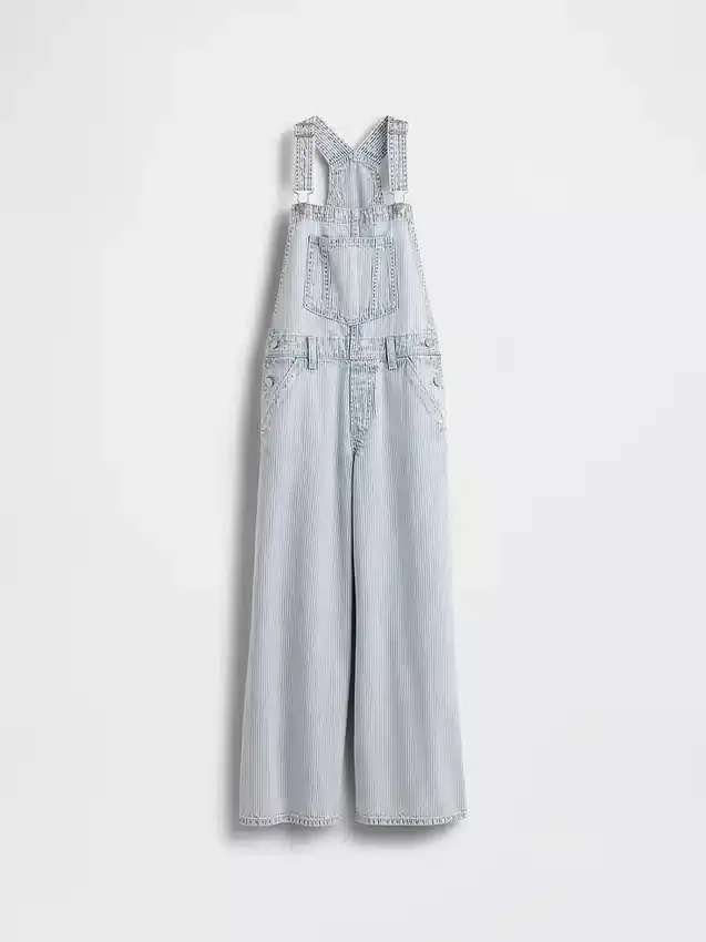 Baggy-overall i denim med ränder för barn