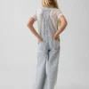 Baggy-overall i denim med ränder för barn