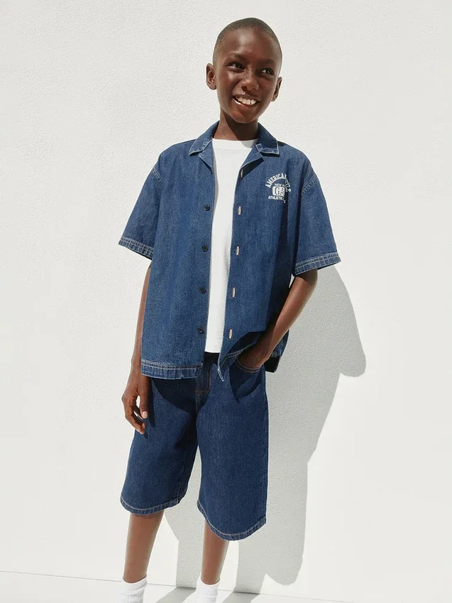 Baggy-shorts i denim för barn