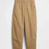 Baggybaggy-byxor i borstad twill med avsmalnande ben