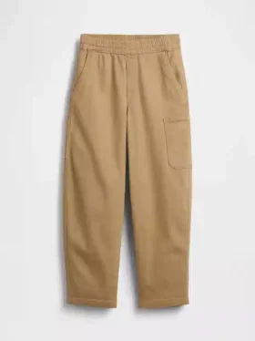 Baggybaggy-byxor i borstad twill med avsmalnande ben