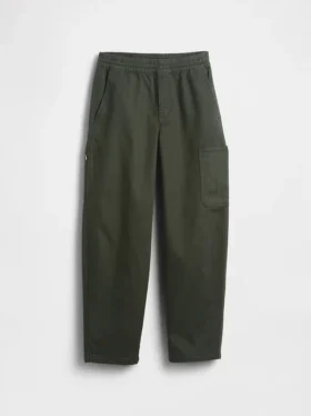 Baggybaggy-byxor i borstad twill med avsmalnande ben