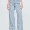 Baggybyxor i ultramjuk denim med medelhög midja