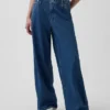 Baggybyxor i ultramjuk denim med medelhög midja
