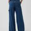 Baggybyxor i ultramjuk denim med medelhög midja