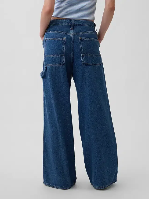 Baggybyxor i ultramjuk denim med medelhög midja