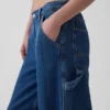 Baggybyxor i ultramjuk denim med medelhög midja