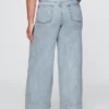 Baggybyxor i ultramjuk denim med medelhög midja