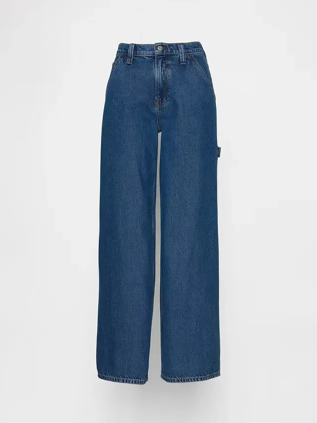Baggybyxor i ultramjuk denim med medelhög midja