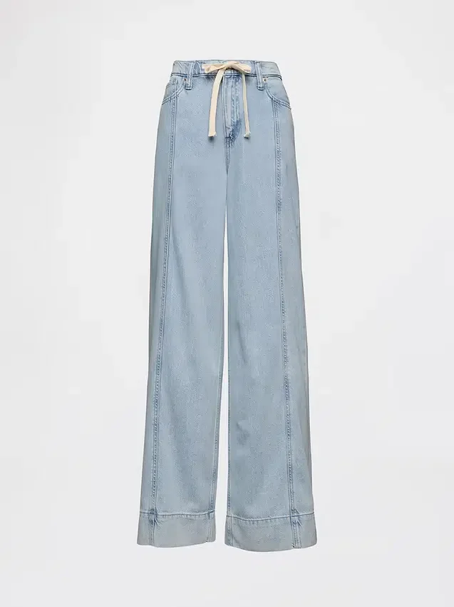 Baggybyxor i ultramjuk denim med medelhög midja