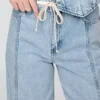 Baggybyxor i ultramjuk denim med medelhög midja