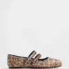 Balettskor med dubbla remmar i leopardmönster