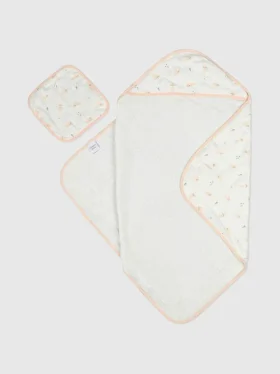 Bamboo Little Bunny-set med badhandduk med huva