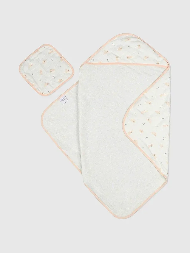Bamboo Little Bunny-set med badhandduk med huva