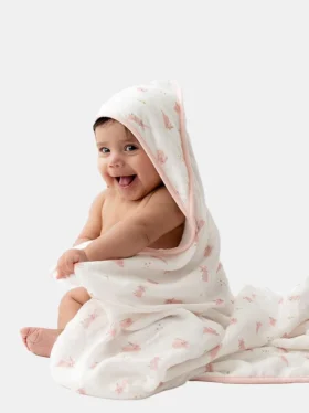 Bamboo Little Bunny-set med badhandduk med huva