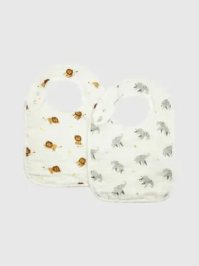 Bamboo Little Elephant and Lion haklappsset