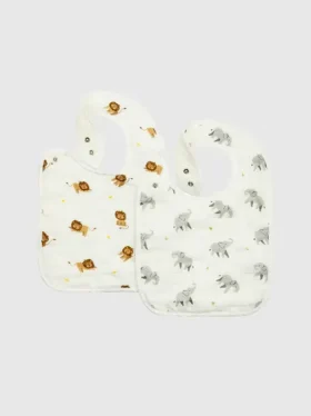 Bamboo Little Elephant and Lion haklappsset