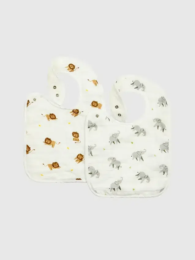 Bamboo Little Elephant and Lion haklappsset