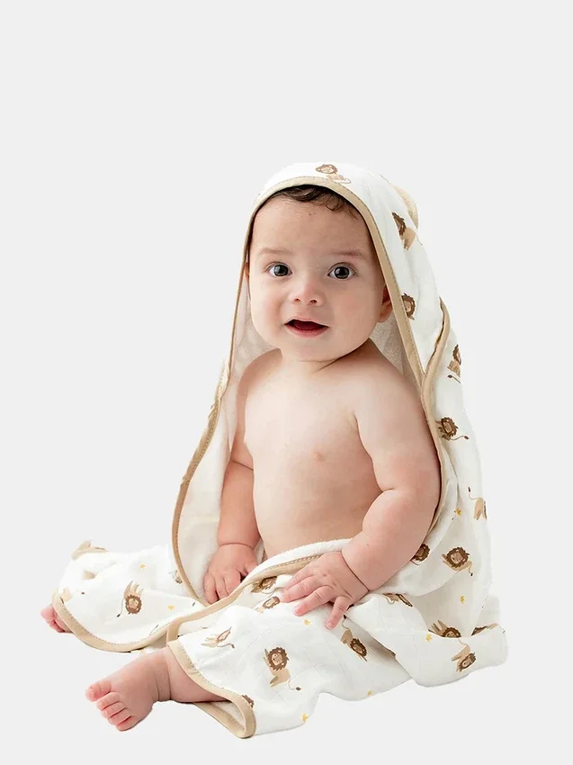 Bamboo Little Lion-handduksset med huva