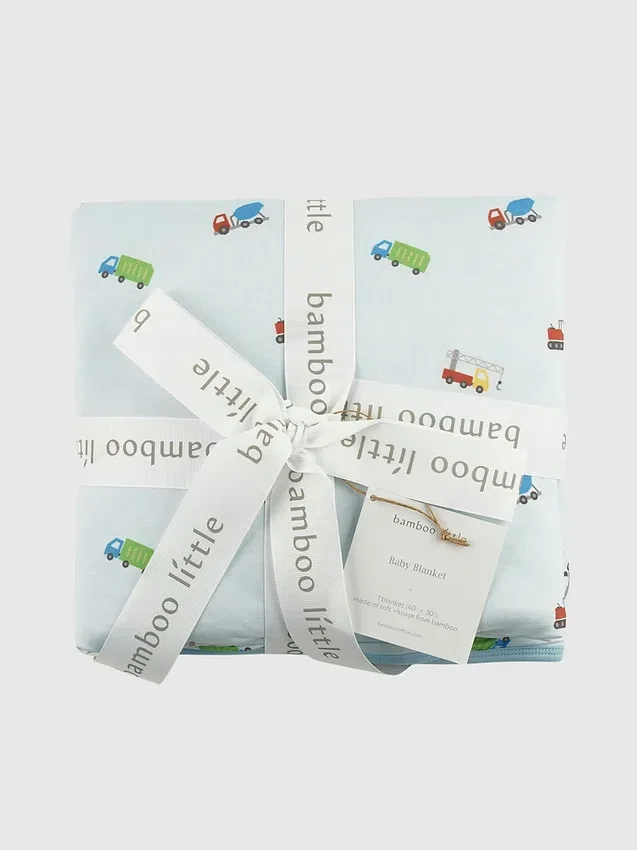 Bamboo Little Trucks babyfilt