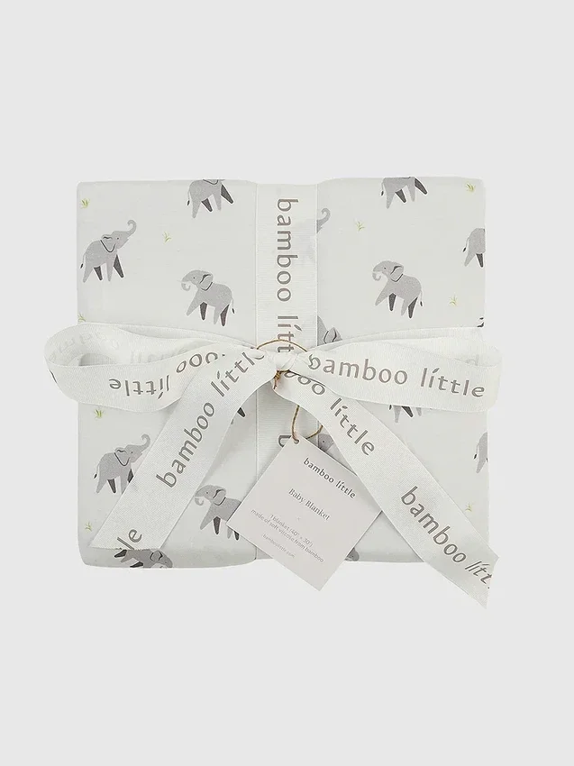 Bambu-babyfilt med liten elefant