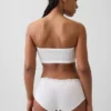 Bandeau-bralett i ekologisk stretchbomull med spetsdetaljer