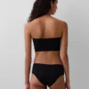 Bandeau-bralett i ekologisk stretchbomull med spetsdetaljer