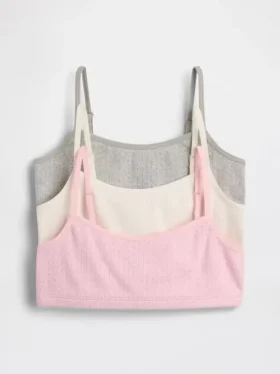 Barn-BH i ekologisk bomull med pointelle-mönster (3-pack)