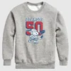 Barn-fleece-tröja med rund hals och Peanuts-Snoopy-hockeymotiv